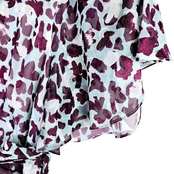 Tanya Taylor Blaire Brushstroke Coral Araucana Wrap Dress, Sz 16, NWT - Picture 9 of 11